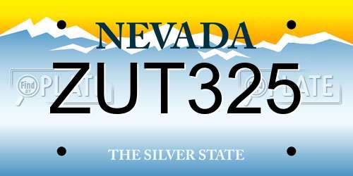 ZUT325 Nevada License Plate