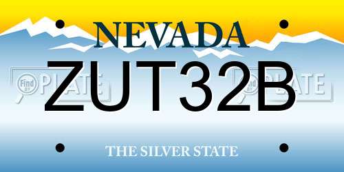 ZUT32B Nevada License Plate