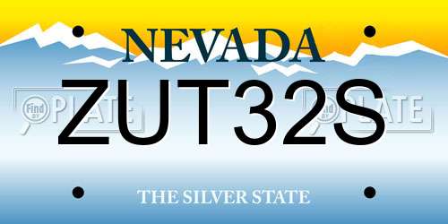 ZUT32S Nevada License Plate