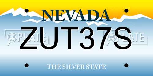 ZUT37S Nevada License Plate