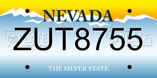 ZUT8755 Nevada License Plate