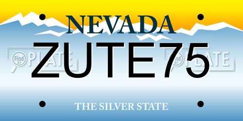ZUTE75 Nevada License Plate