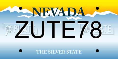 ZUTE78 Nevada License Plate
