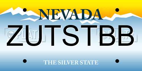ZUTSTBB Nevada License Plate
