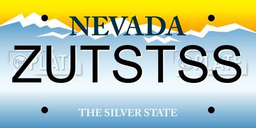 ZUTSTSS Nevada License Plate