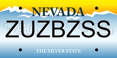 ZUZBZSS Nevada License Plate