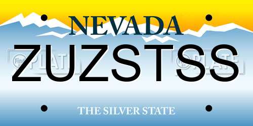 ZUZSTSS Nevada License Plate