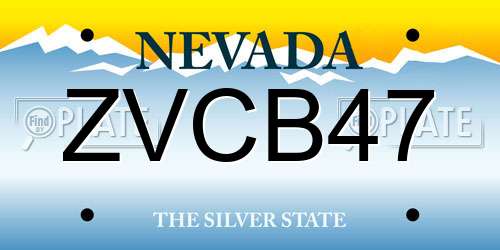 ZVCB47 Nevada License Plate