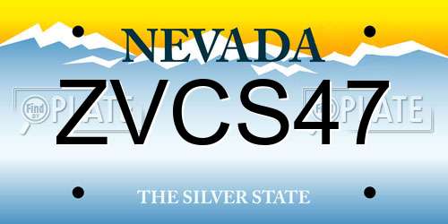 ZVCS47 Nevada License Plate