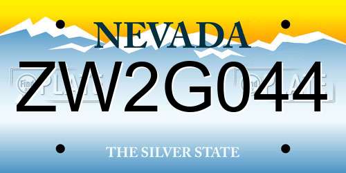 ZW2G044 Nevada License Plate