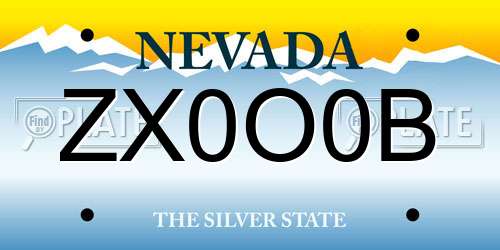 ZX0O0B Nevada License Plate