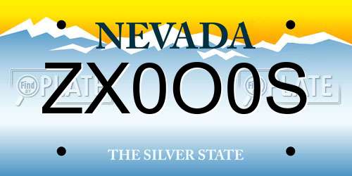 ZX0O0S Nevada License Plate