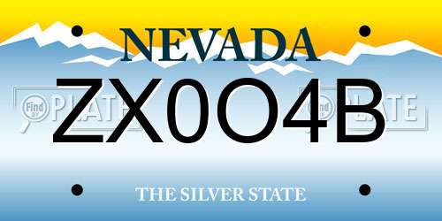 ZX0O4B Nevada License Plate