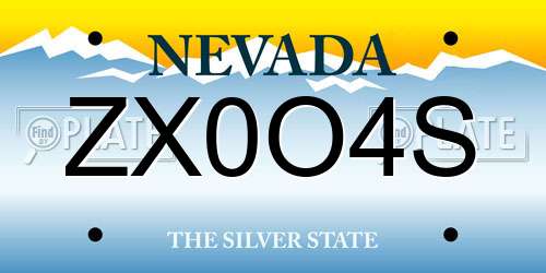 ZX0O4S Nevada License Plate