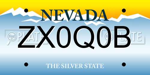 ZX0Q0B Nevada License Plate