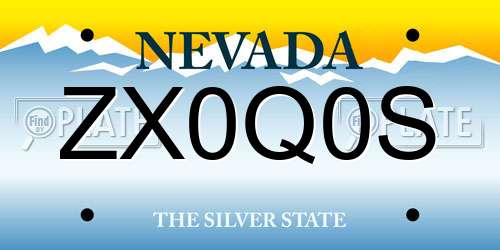 ZX0Q0S Nevada License Plate