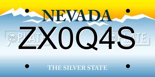 ZX0Q4S Nevada License Plate