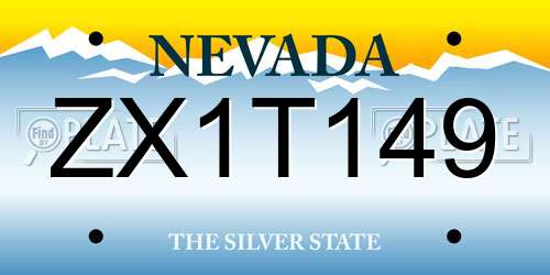 ZX1T149 Nevada License Plate