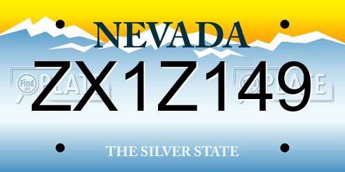 ZX1Z149 Nevada License Plate