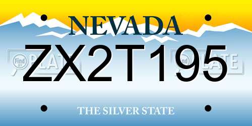ZX2T195 Nevada License Plate
