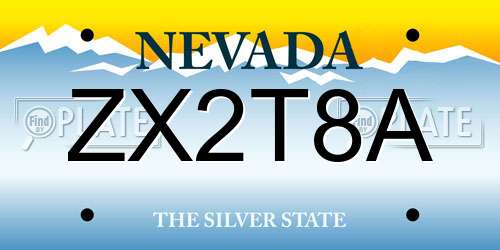ZX2T8A Nevada License Plate