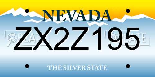 ZX2Z195 Nevada License Plate
