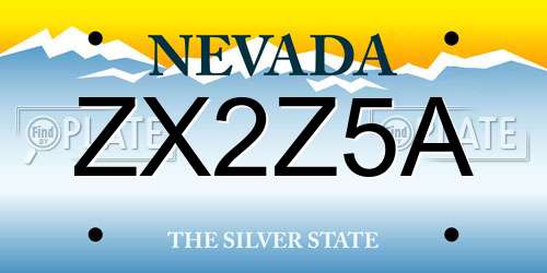 ZX2Z5A Nevada License Plate