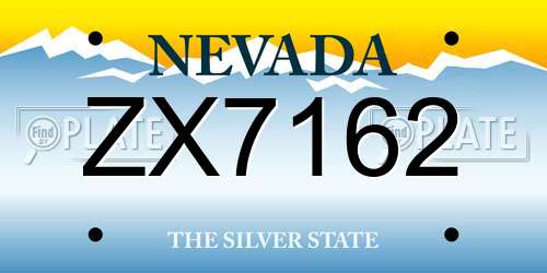 ZX7162 Nevada License Plate