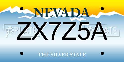 ZX7Z5A Nevada License Plate