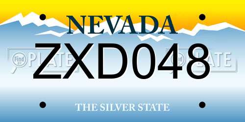 ZXD048 Nevada License Plate