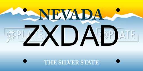 ZXDAD Nevada License Plate