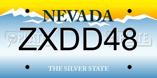 ZXDD48 Nevada License Plate