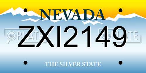 ZXI2149 Nevada License Plate