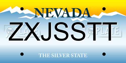 ZXJSSTT Nevada License Plate