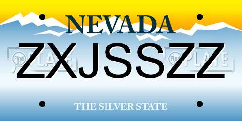 ZXJSSZZ Nevada License Plate