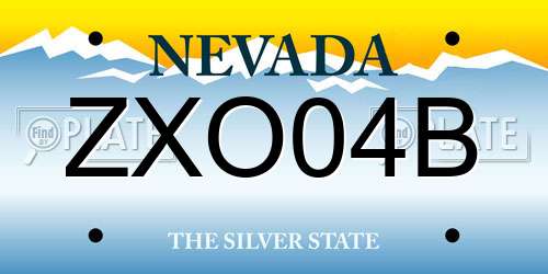ZXO04B Nevada License Plate