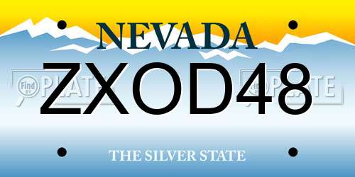 ZXOD48 Nevada License Plate