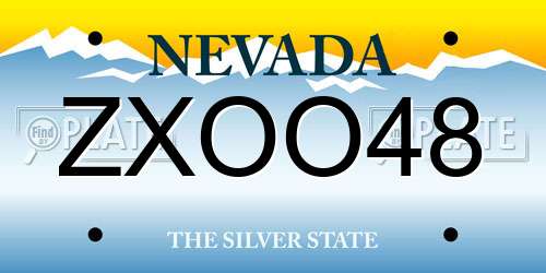 ZXOO48 Nevada License Plate
