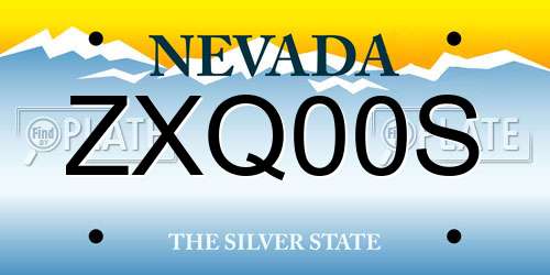ZXQ00S Nevada License Plate