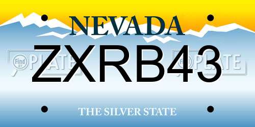 ZXRB43 Nevada License Plate