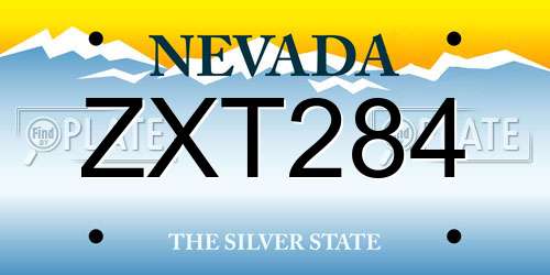ZXT284 Nevada License Plate