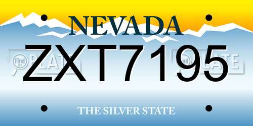 ZXT7195 Nevada License Plate