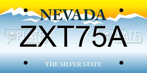 ZXT75A Nevada License Plate