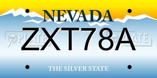 ZXT78A Nevada License Plate
