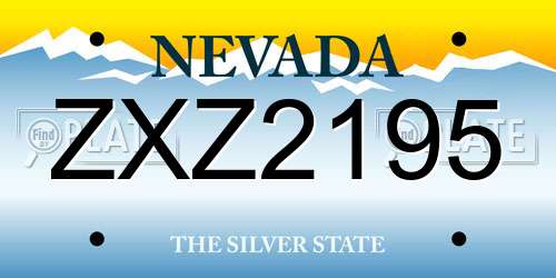 ZXZ2195 Nevada License Plate