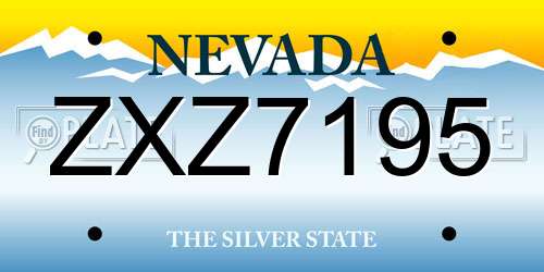 ZXZ7195 Nevada License Plate