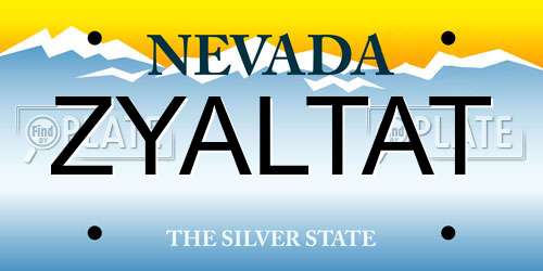 ZYALTAT Nevada License Plate