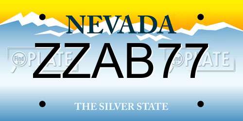 ZZAB77 Nevada License Plate
