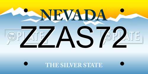 ZZAS72 Nevada License Plate