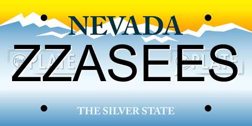 ZZASEES Nevada License Plate